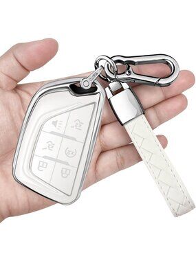 Soft Key Fob Cover with Keychain - Full Protection Case for 2020-2025 Cadillac